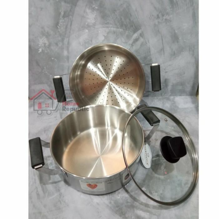 Bima Heritance Classic Steamer 24cm Kukusan Nasi Tim 2 Tingkat Susun 3ply Stainless Steel Steamer