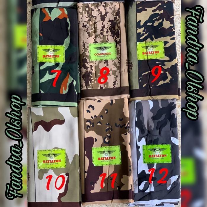 SARUNG MOTIF LORENG / SARUNG LORENG MERK COMMANDO / BATALYON. 7-12