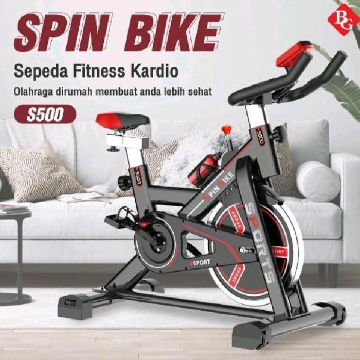 Sepeda Statis Spinning Bike S500 Alat Olahraga Gym Fitness Cardio Kaki Kursi Otot  Perut Sport mesin