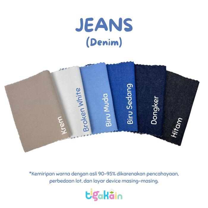 0.5 Meter Kain Denim bahan Jeans
