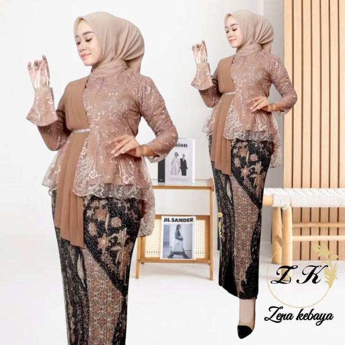 Setelan Dan Atasan Kebaya Aurora Selendang Kebaya Modern Baju Kebaya Pesta Wanita Kebaya Wisuda Rok