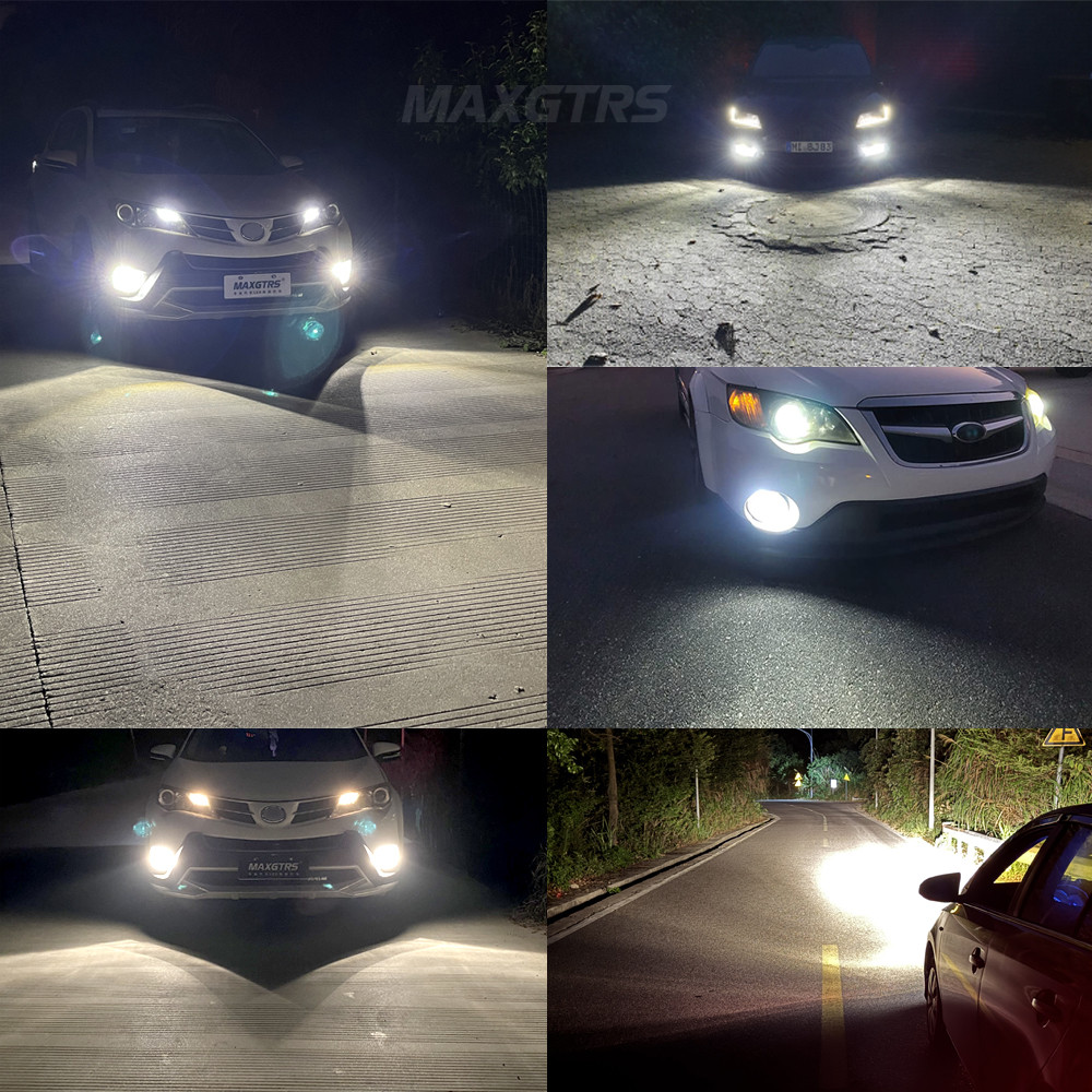 MAXGTRS 2Pcs 3 Sides Glow H8 H11 LED Headlight Bulb 20000LM 9005 HB3 9006 HB4 H9 LED Fog Lamp 6000K