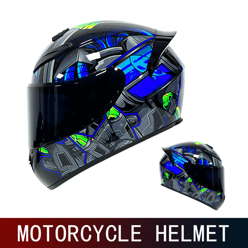 Dot Motorcycle Full Helmet Male Large Tail Cruise Motorcycle Helmet Motorcycle Helmet Full Coverage