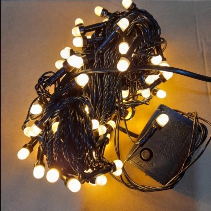 AWET! Lampu Natal Tumblr LED Kabel TEBAL Hitam Warm White Kuning RGB Warna Warni 10 Meter 10M Kapsul