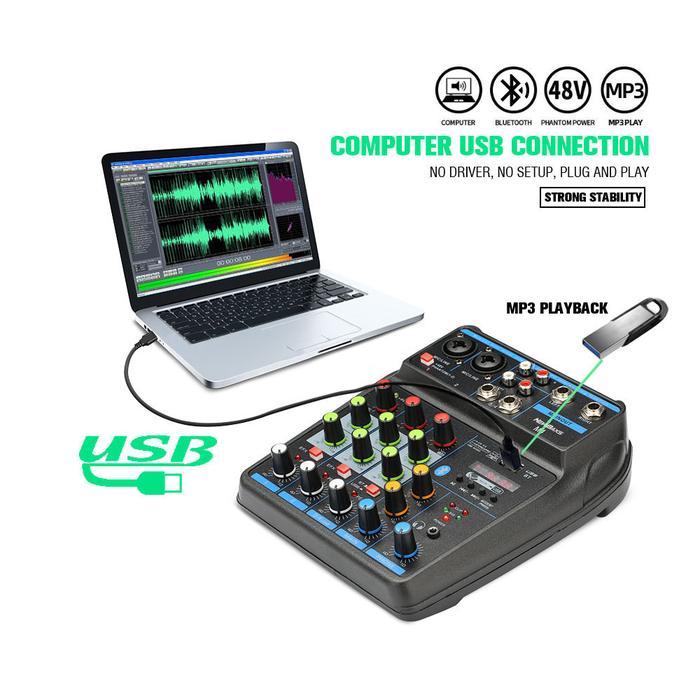 NEW BAXS M4/M4G AUDIO MIXER SUARA KECIL 4 CHANNEL MIXER AUDIO MURAH MERIAH BEKAS SALURAN BUILT-IN