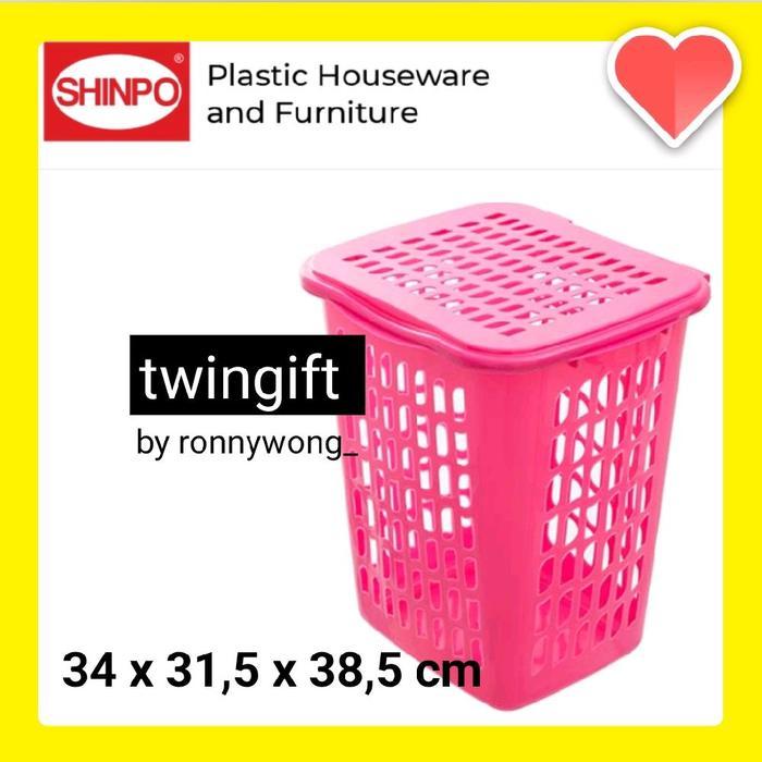 Keranjang Baju Kotor/ Laundry Box, Ada Tutup, Asli Shinpo