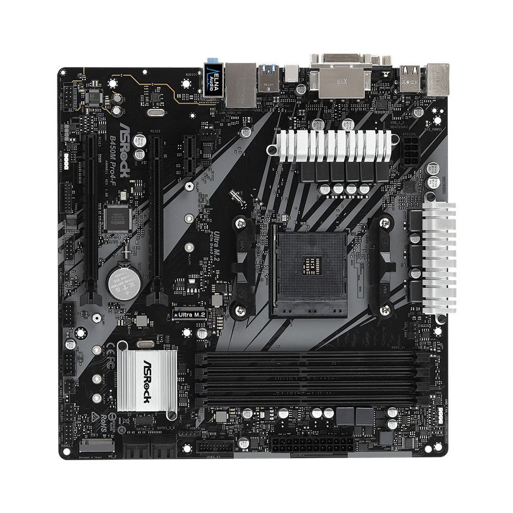 ASRock B450M PRO4-F Motherboard 4xDDR4 DIMM M.2 NVME PCIe 3.0 AM4 Mainboard Support Ryzen 5 5600