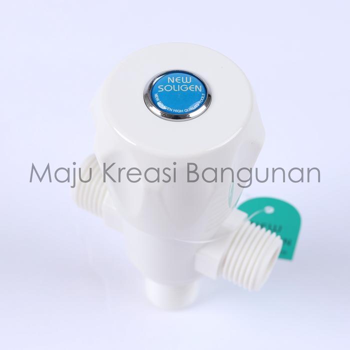 "New" Stop Kran Kloset 2 Cabang Double PVC Jet Shower New Soligen Keran Bidet T Model Tee S18