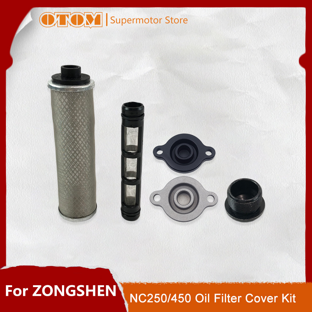 OTOM Motorcycle Oil Filter Coarse Filtration Cover Kit Engine Fine For ZONGSHEN ZS177MM NC250 NC450