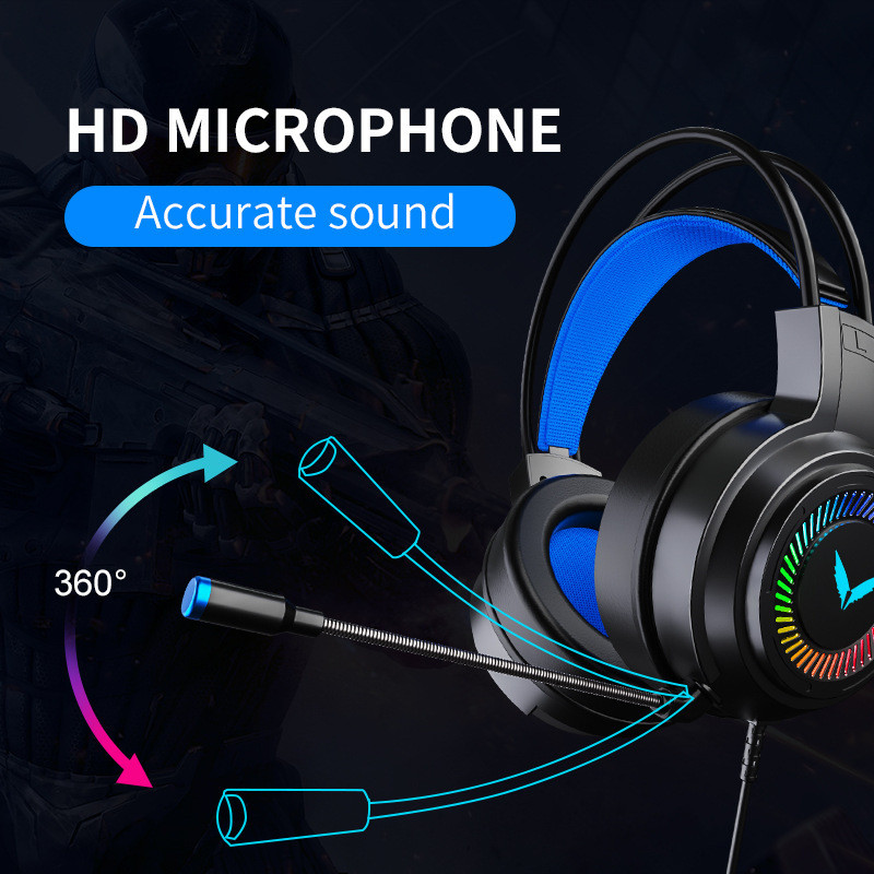 G58 G60 Gaming Headset 7.1 Stereo SVirtual Surround Bass Earphone Headphone with Mic LED Light for