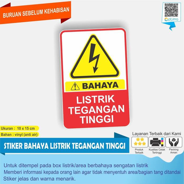 STIKER BAHAYA LISTRIK TEGANGAN TINGGI