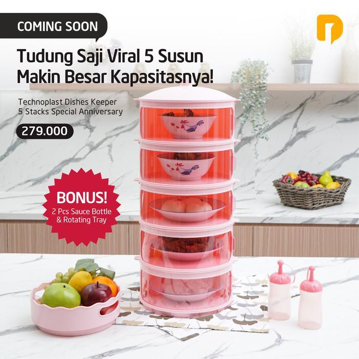 Dishes Keeper Set 5 Stacks Tudung Saji Susun Tingkat 5 Technoplast