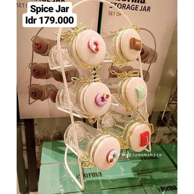 SPICE JAR SET CANDY INFORMA / TEMPAT WADAH BUMBU DAPUR LUCU / RAK