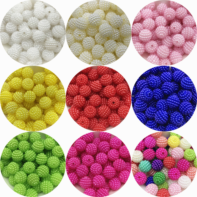 10mm 12mm Acrylic Bayberry Beads Round Shape Loose Spacer Beads For Jewelry Making DIY Charms