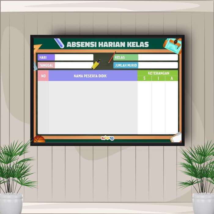 MNTB BU GURU RIA - POSTER ABSENSI KELAS DINDING DAPAT DIHAPUS DAN DIGUNAKAN BERKALI-KALI