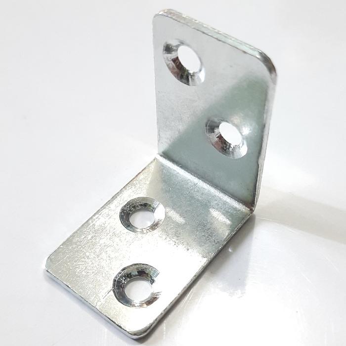 Siku Besi L 20mm 30mm Ambalan Penyangga Rak 4 Lubang