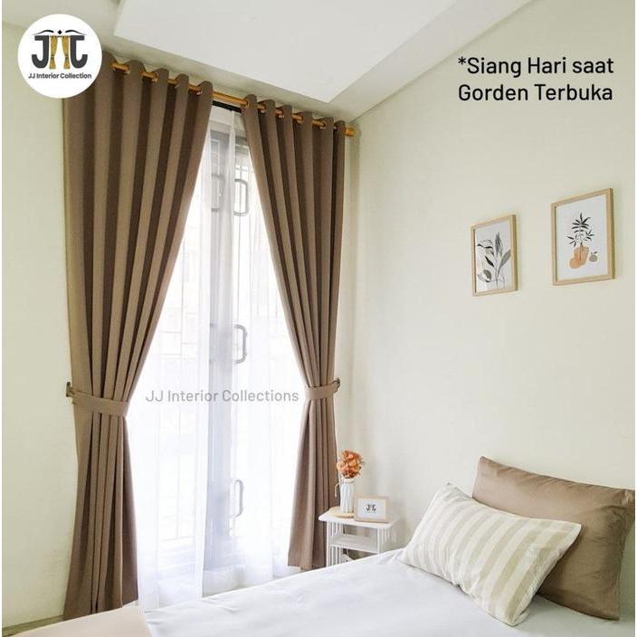 Gorden Hotel Blackout Premium TEBAL Hordeng Minimalis Korden Gordeng Jendela Pendek - Dimout