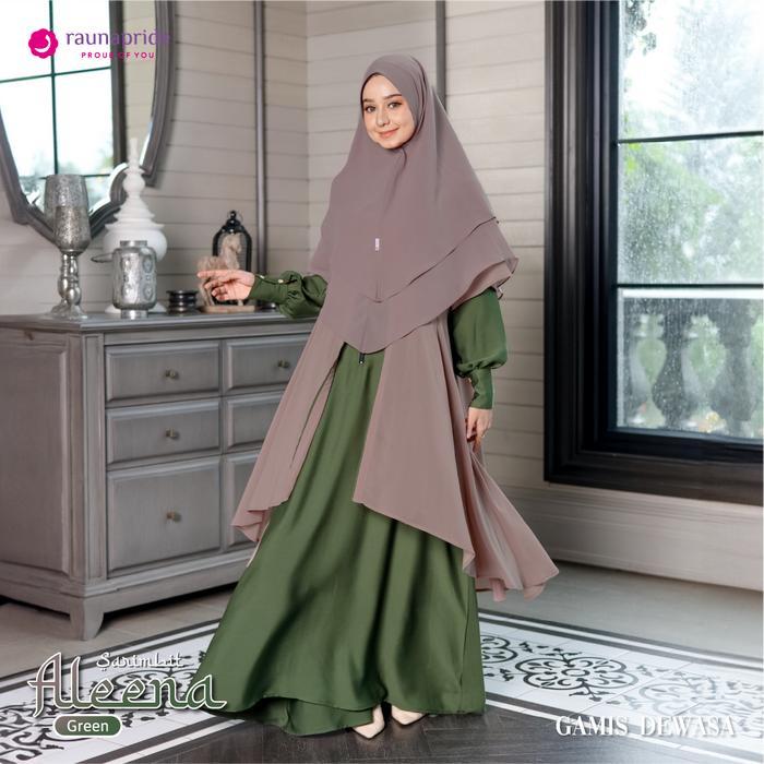 RAUNA PRIDE - BAJU KELUARGA RAUNA - SARIMBIT ALEENA - GREEN - RAUNA COLLECTION - SET GAMIS KOKO