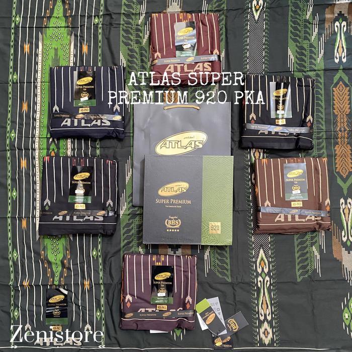 Premium SARUNG ATLAS SUPER PREMIUM GOLD 920 HITAM WARNA READY BISA COD Bahan Rayon Nyaman Desain