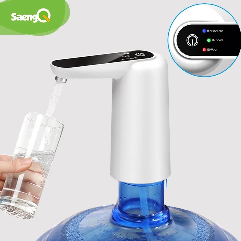 saengQ Dispenser Air Otomatis Mini Barel Air Pompa Listrik USB Charge Dispenser Air Portabel Dispens