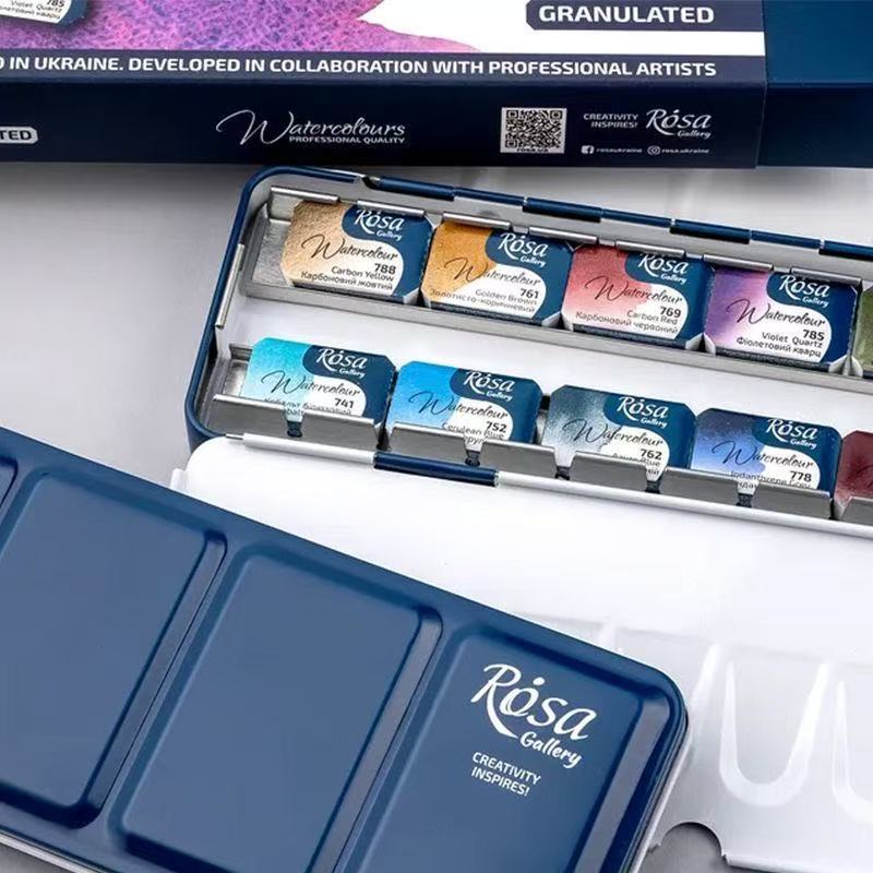 New Rosa's Artist-grade Layered Precipitation Watercolor Paint Set Artist Travel Portable