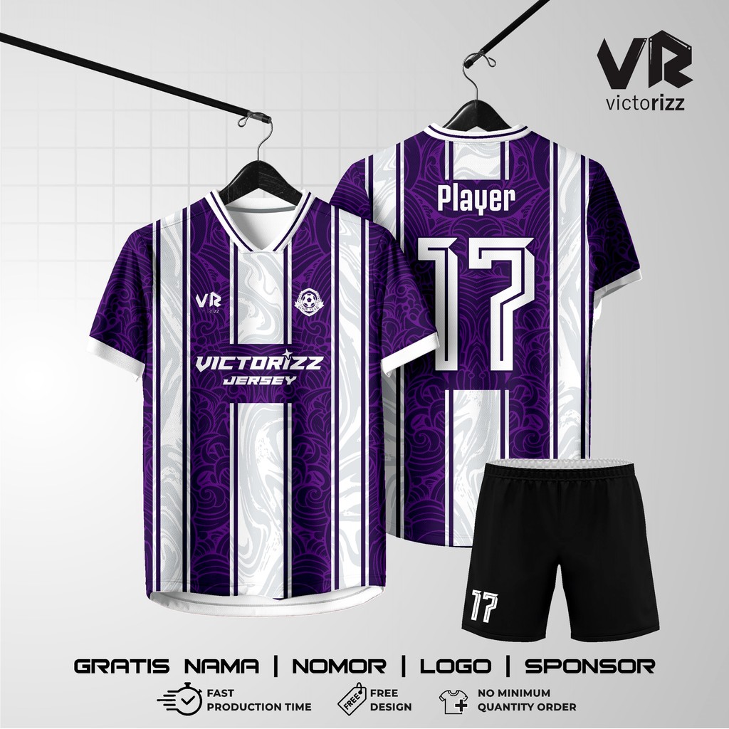 JERSEY FULL PRINTING FREE CUSTOM DESIGN CUSTOM NAMA DAN NOMOR | JERSEY FUTSAL/SEPAK BOLA/BADMINTON/V