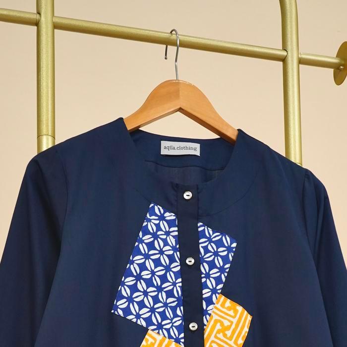 s7 Batik atasan wanita A0515 navy