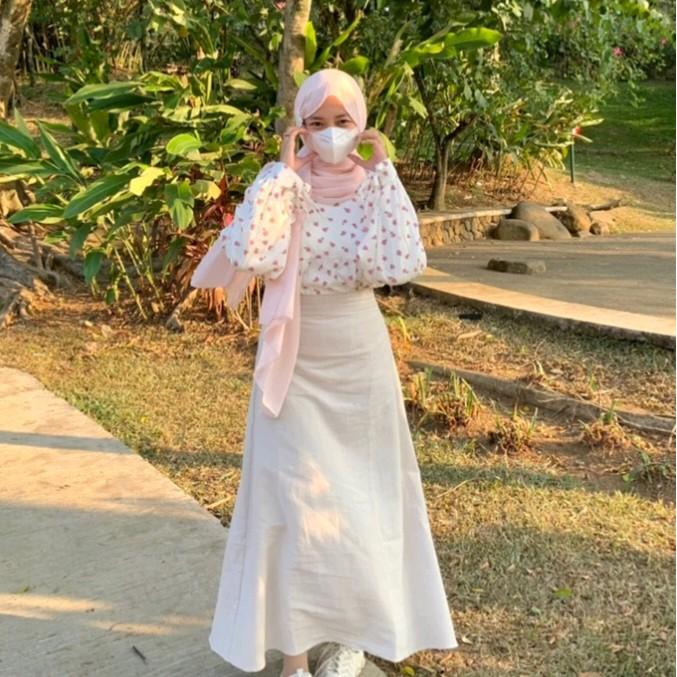 ROK ROSE PREMIUM SKIRT A LINE SKIRT KOREAN STYLE