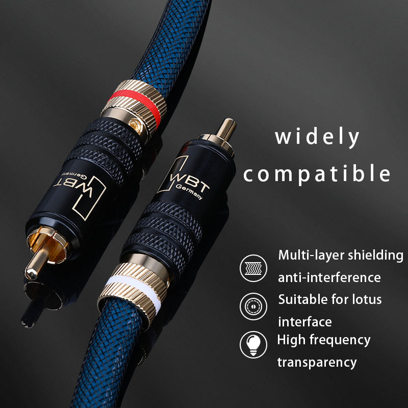 ATAUDIO HiFi RCA Cable for Amplifier DVD High Quality G5 Top Grade Silver Plated 2RCA to 2RCA Male