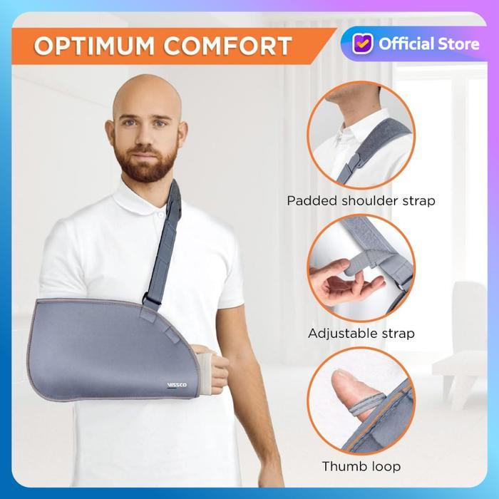 VISSCO - ARM SLING POUCH WITH ADJUSTABLE STRAP 0805 DEKER BAHU PENYANGGA LENGAN TANGAN PATAH TULANG