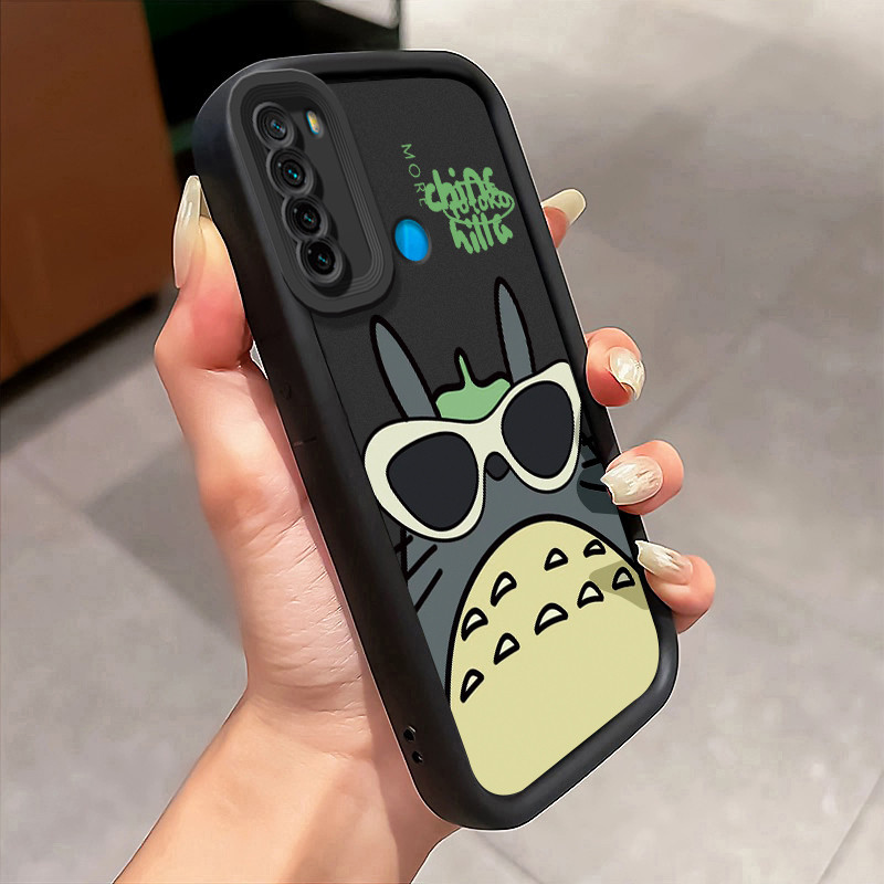 Casing Hp untuk Xiaomi Redmi Note 8 Note 8T Case Totoro dengan kacamata hitam kartun Kasing Stabil g