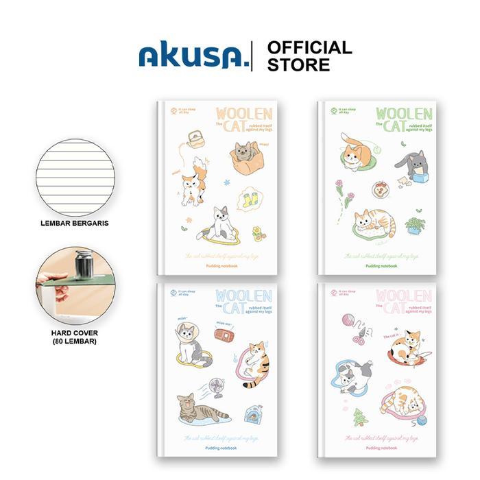 AKUSA Hard Cover Book A5 Note Book Buku Catatan Aesthetic Journal Book Diary Kertas Anti Tembus