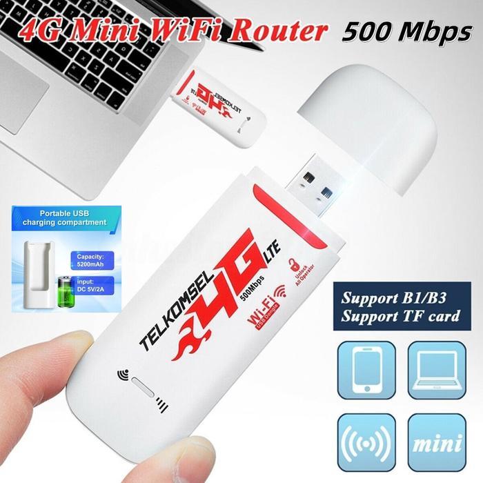 Terbaik Best Quality 100% Original [500Mbps]Usb Wifi Modem 4G Lte Portable Router Hotspot Support