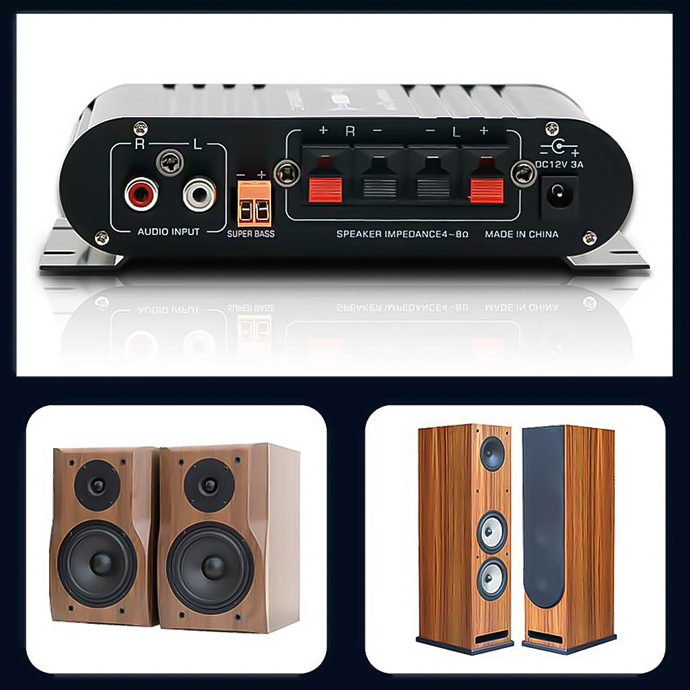 ST-838 Home Theater Amplifiers HiFi 2.1 Channel Power Amplifier Stereo Bass Sound Car Home Amp Media