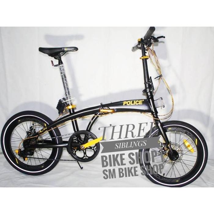 Sepeda Lipat Element Police Milan 20 Inch Black Gold