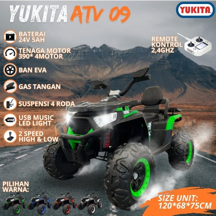 Mainan Motor Aki Anak Yukita ATV 09 24V Remote control
