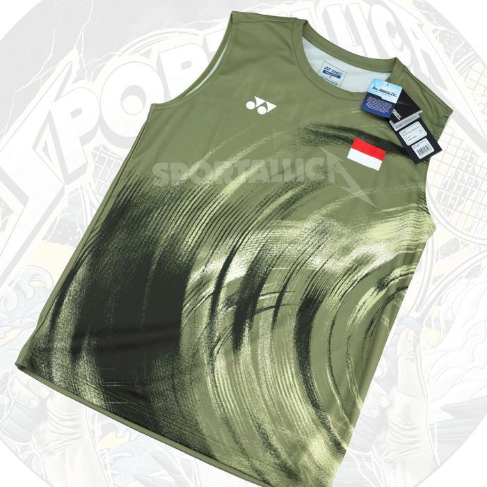 Terlaris Kaos / Jersey Baju Sleeveless Badminton Yonex 2851 Indonesia Open 2024