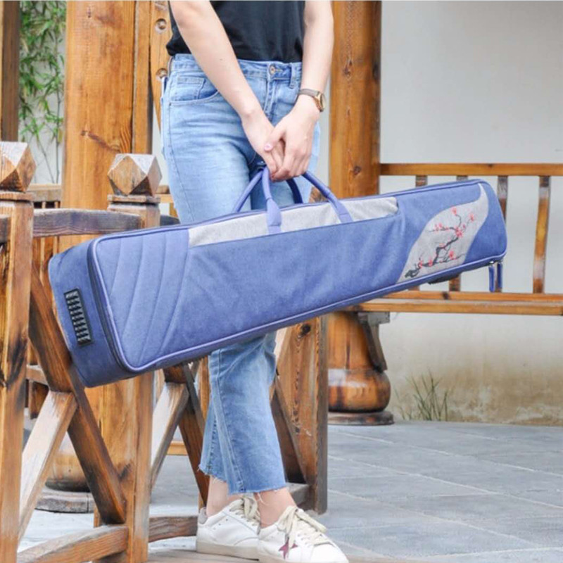High-end Guqin Case Portable Chinese embroidered Oxford case can carry thickened guqin bag