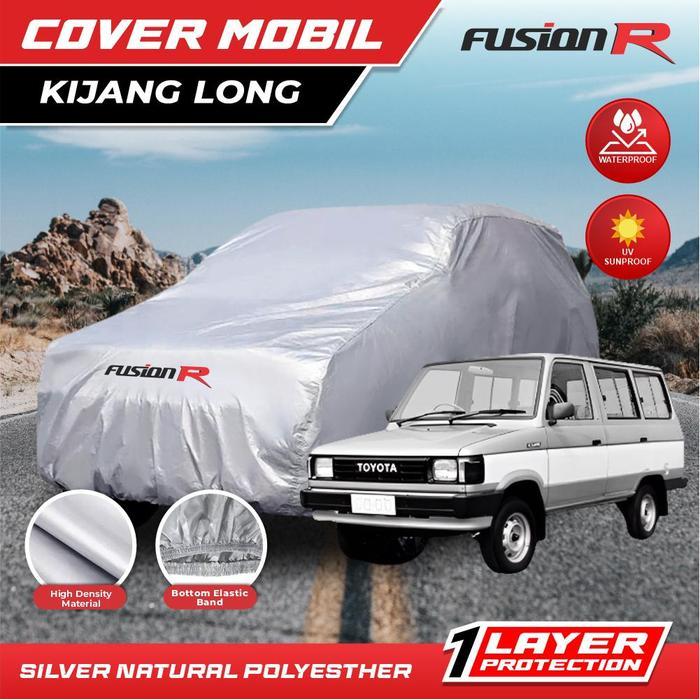 Cover Mobil Putih / Sarung Mobil Kijang Long Merk Fusion R Waterproof