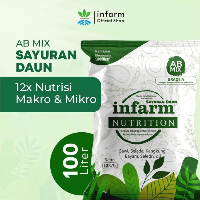 INFARM - Pupuk AB Mix Hidroponik Sayuran Daun 100 Liter Pupuk Tanah dan Hidroponik Pupuk AB Mix