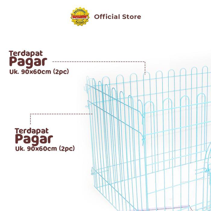 KANDANG OCTAGON - Kandang Pagar Persegi Ukuran 90x60cm Kandang Pagar Anjing