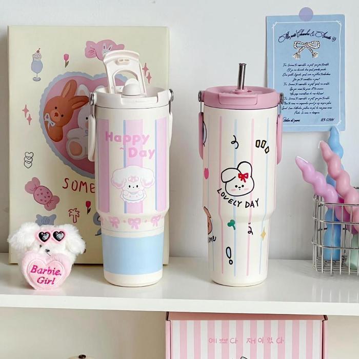 Tumbler Stainless Handle Happy Animal 900Ml Sus316 / Tumbler Stainless Sus316 / Tumbler Handle
