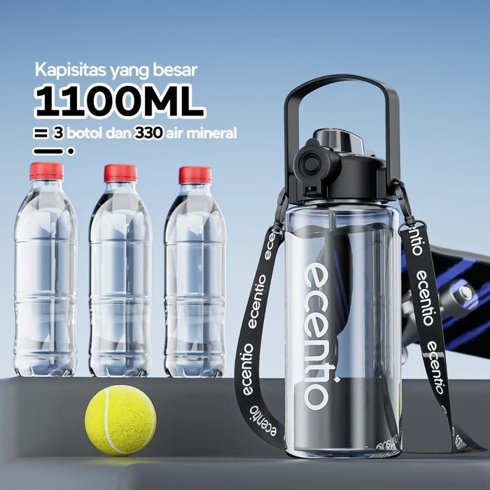 Ecentio Botol Plastik 1100Ml Botol Minum Besar Botol Minum Olahraga Sport Botol Minum Anak Cowok