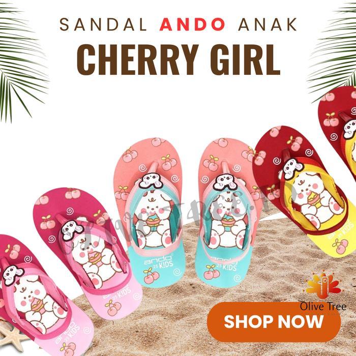 Sandal Jepit Anak Perempuan Ando Sandal Anak Ando Cherry Girls