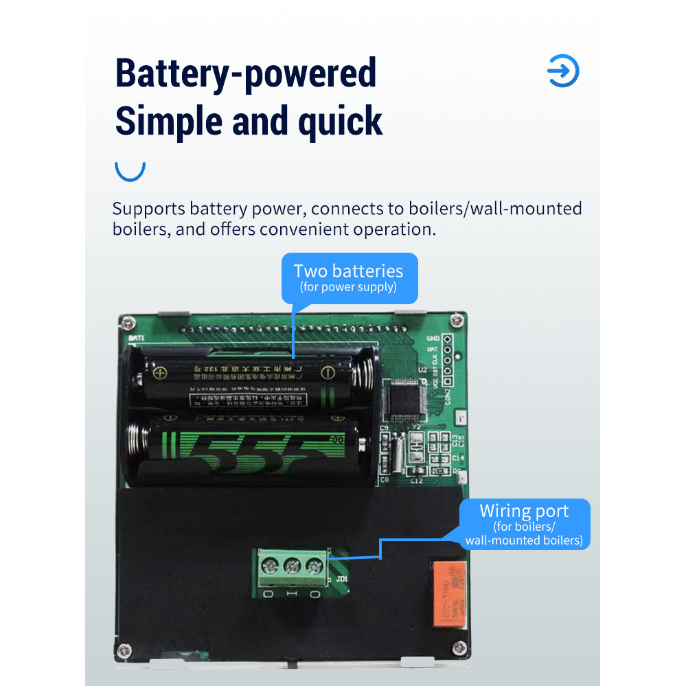 HEAT Programmable Gas Boiler Heating Temperature Regulator Hand Controller AA Battery Thermostat