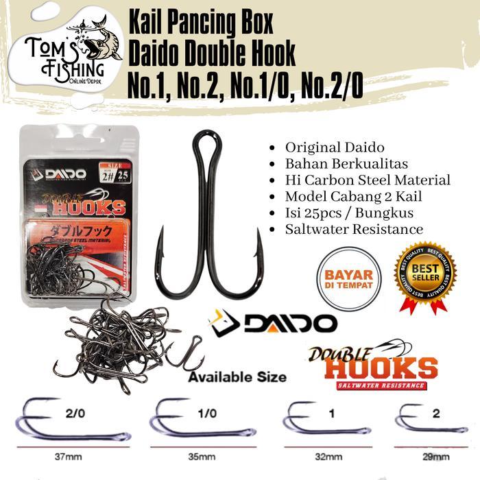 Kail Pancing Daido Double Hook No.1 - No.2/0 (Isi 25pcs) Murah - Toms Fishing