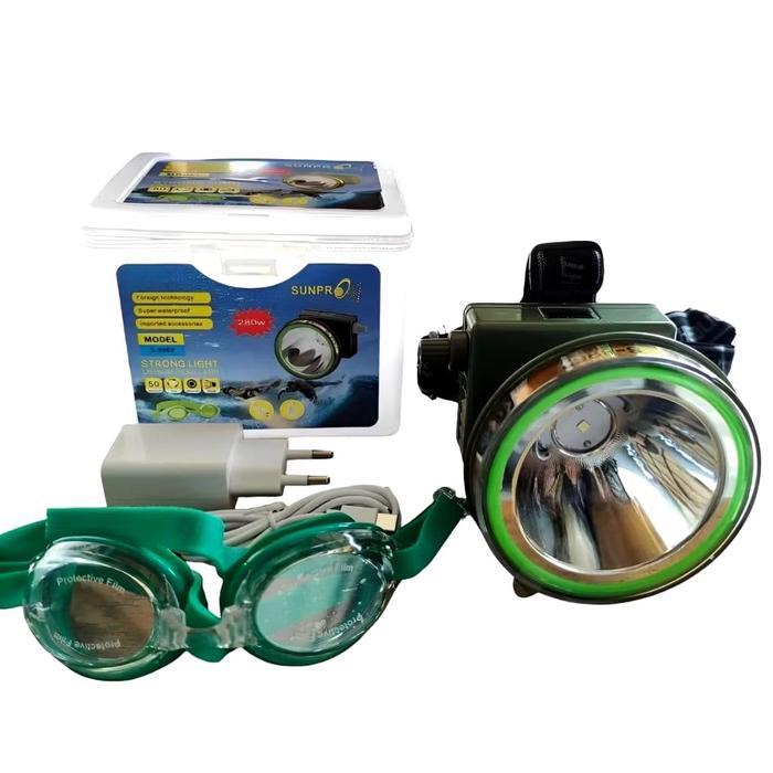 Senter Kepala Selam 280W Sunpro LCD Indikator Cahaya Putih S 8962