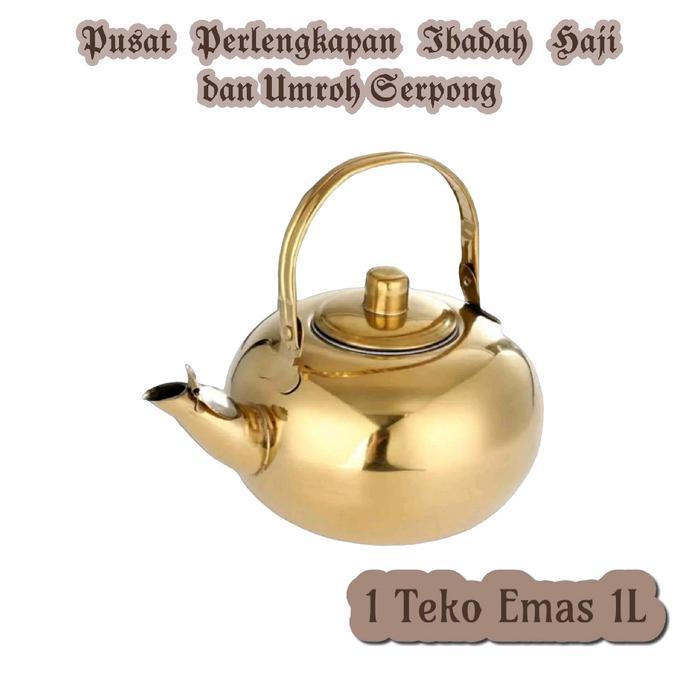 TEKO EMAS 1 SET GELAS TEKO NAMPAN HAJI DAN UMROH PERALATAN STAINLESS