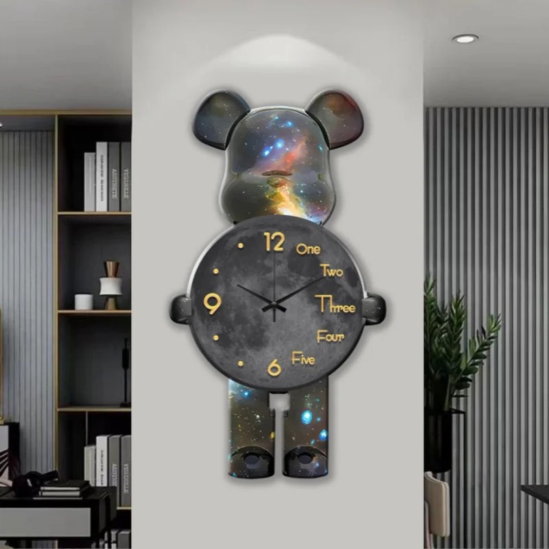Large Bear Wall Clocks CreativeBear Wall Clock Aesthetic Giant Wall-clock Luxury Living Room