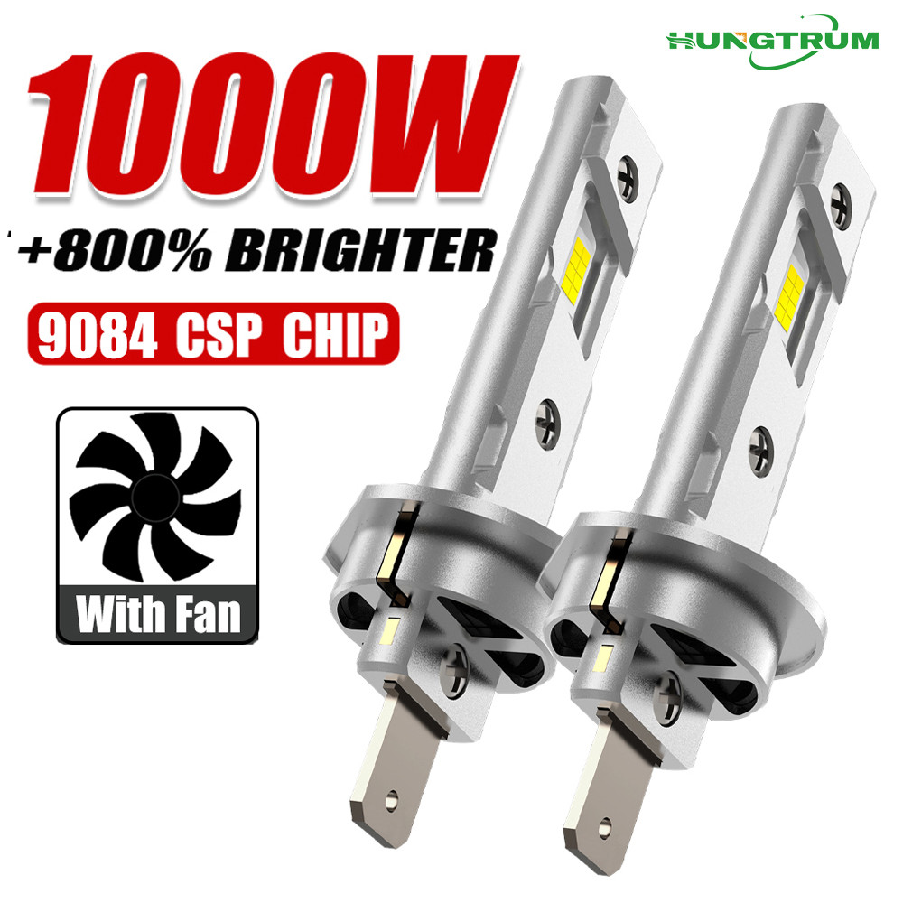 H1 LED Headlight Bulbs CANBUS Lights Mini Lamp 1:1 Size New Wireless H1 Fog Light with Fan Car LED